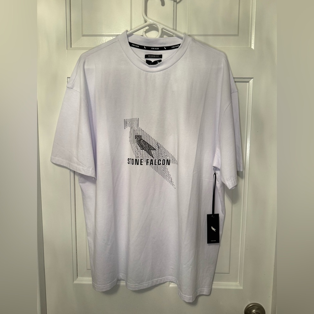 Stone Falcon White Graphic T-Shirt – Relaxed Fit – XL – NWT
